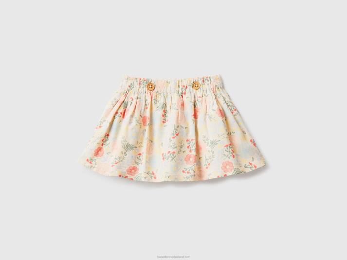 kinderen Benetton bloemenrok van duurzame viscose veelkleurig 4R625962