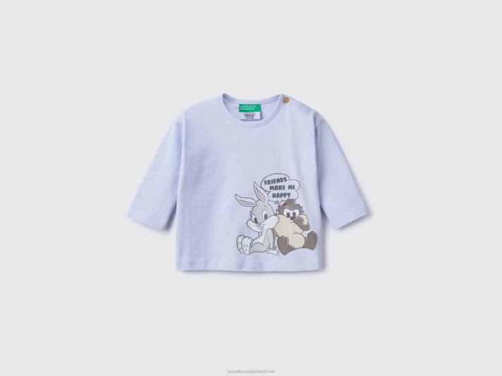 kinderen Benetton Looney tunes t-shirt van 100% katoen hemelsblauw 4R625779
