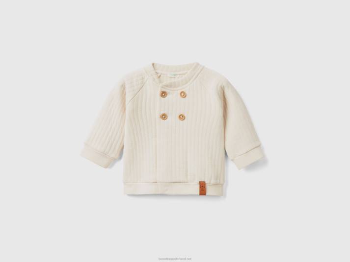 kinderen Benetton lichtgewicht sweatshirt met gewatteerde look vanille 4R623109