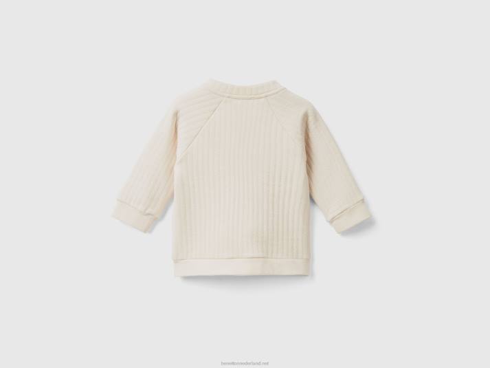 kinderen Benetton lichtgewicht sweatshirt met gewatteerde look vanille 4R625841