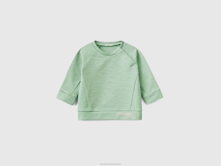 kinderen Benetton lichtgewicht sweatshirt van 100% katoen licht groen 4R625807