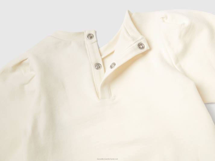 kinderen Benetton lichtgewicht sweatshirt van stretchkatoen romig wit 4R623163
