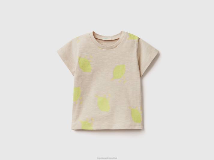 kinderen Benetton t-shirt met fruitprint beige 4R625774