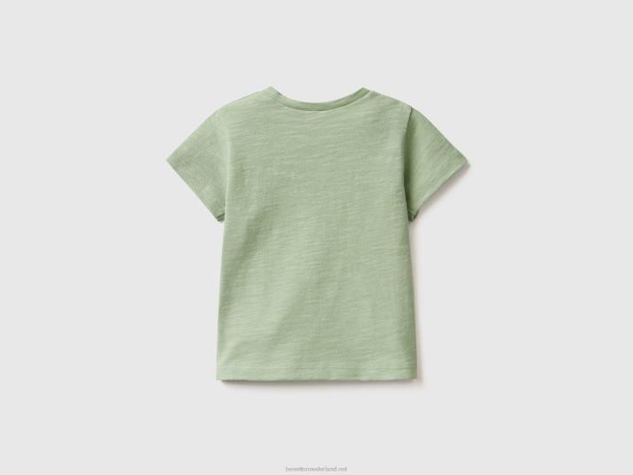 kinderen Benetton t-shirt met fruitprint licht groen 4R623144