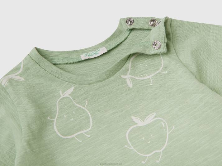 kinderen Benetton t-shirt met fruitprint licht groen 4R623144