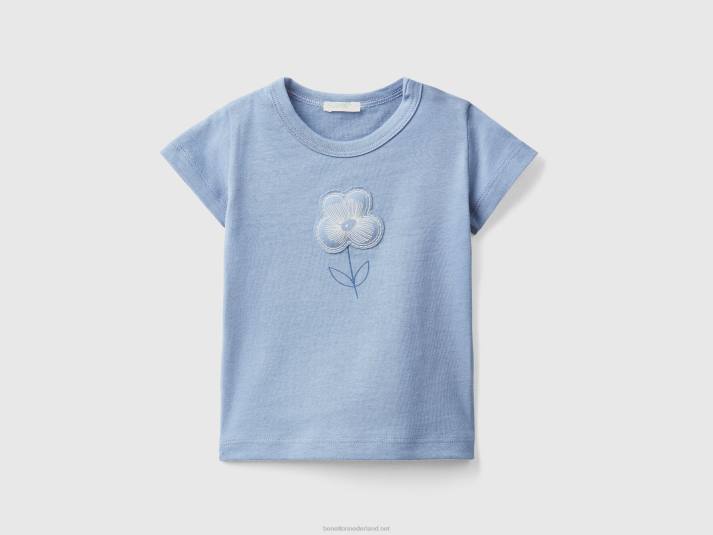 kinderen Benetton t-shirt met patch en print luchtmacht blauw 4R625828