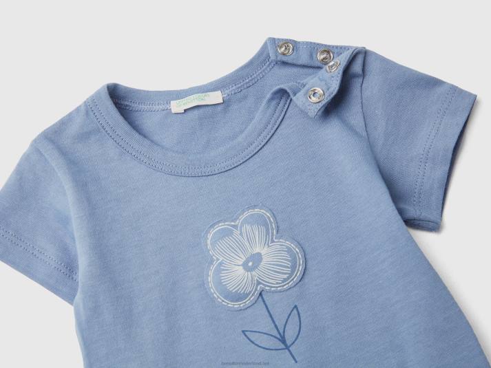 kinderen Benetton t-shirt met patch en print luchtmacht blauw 4R625828