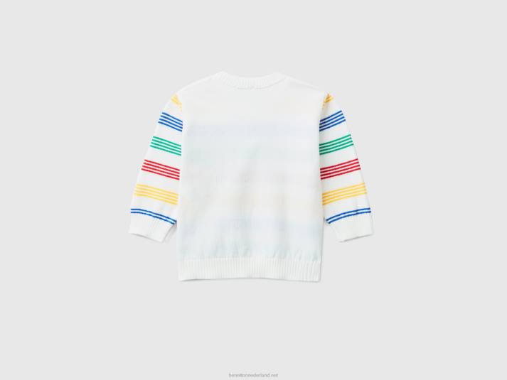 kinderen Benetton gestreepte trui van zuiver katoen veelkleurig 4R626128