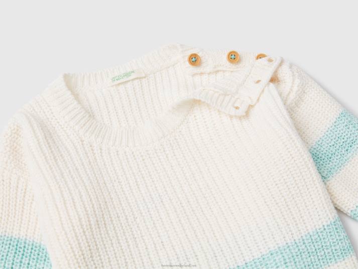 kinderen Benetton sweater van een mix van gerecycled katoen wit 4R623468