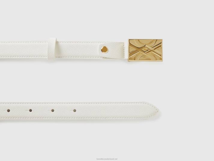 vrouwen Benetton dunne witte riem wit 4R621543