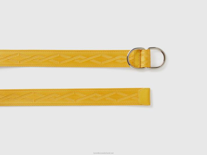 vrouwen Benetton gele riem met dubbele ring geel 4R62878