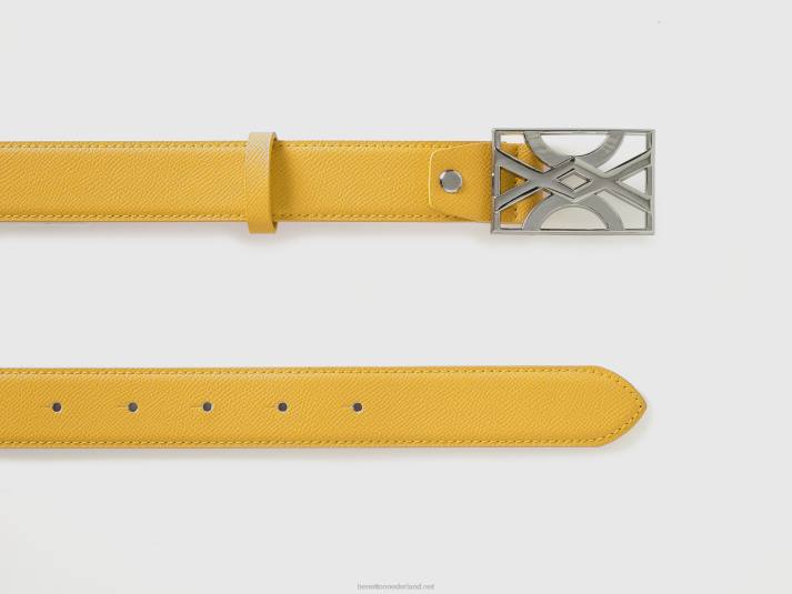 vrouwen Benetton gele riem met gesp met logo geel 4R621510