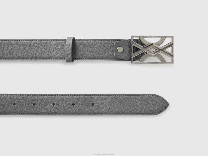 vrouwen Benetton grijze riem met gesp met logo grijs 4R62738