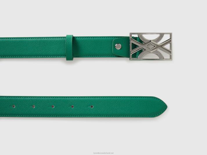 vrouwen Benetton groene riem met gesp met logo groente 4R621502