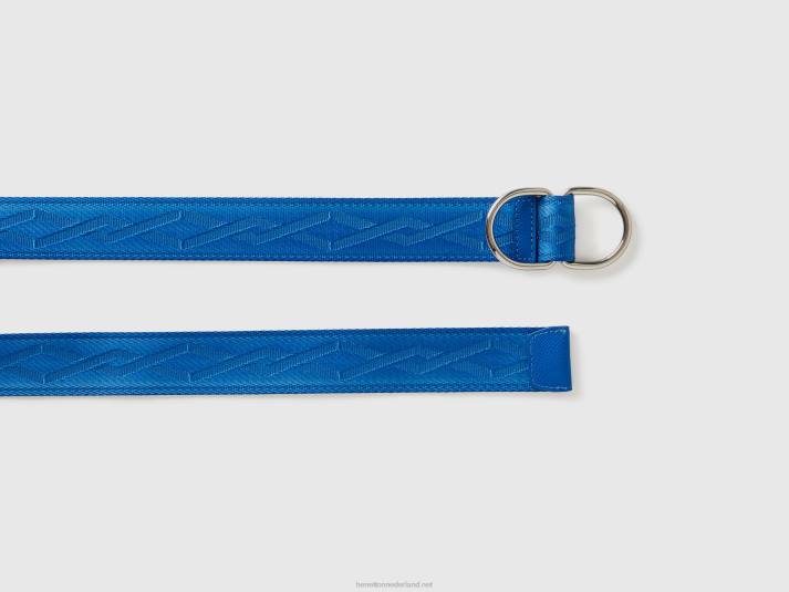 vrouwen Benetton korenbloemblauwe riem met dubbele ring helderblauw 4R62794