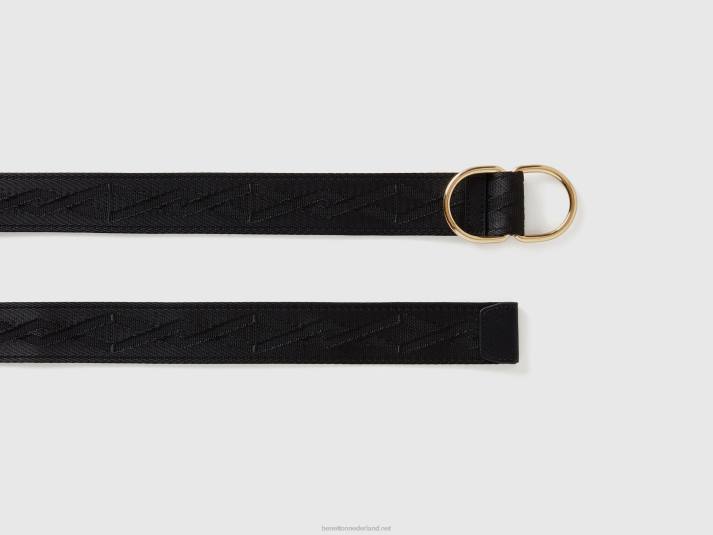 vrouwen Benetton zwarte band met dubbele ring zwart 4R62761