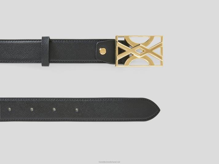 vrouwen Benetton zwarte riem met gesp met logo zwart 4R621551