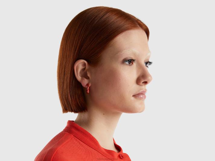 vrouwen Benetton aardbei rode c hoepel oorbellen aardbei 4R62779