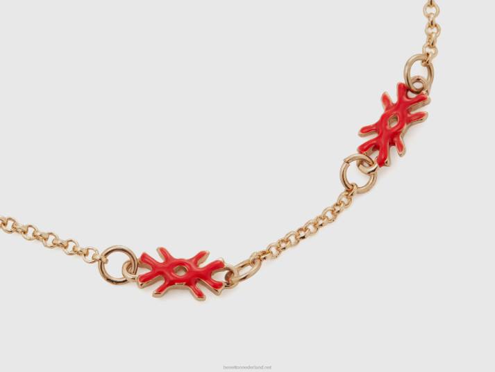 vrouwen Benetton armband met aardbeienrode logo's aardbei 4R62838