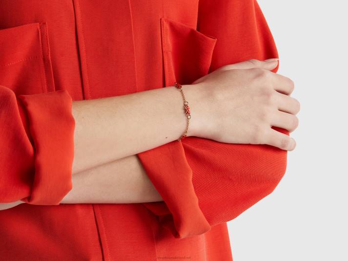 vrouwen Benetton armband met aardbeienrode logo's aardbei 4R62838