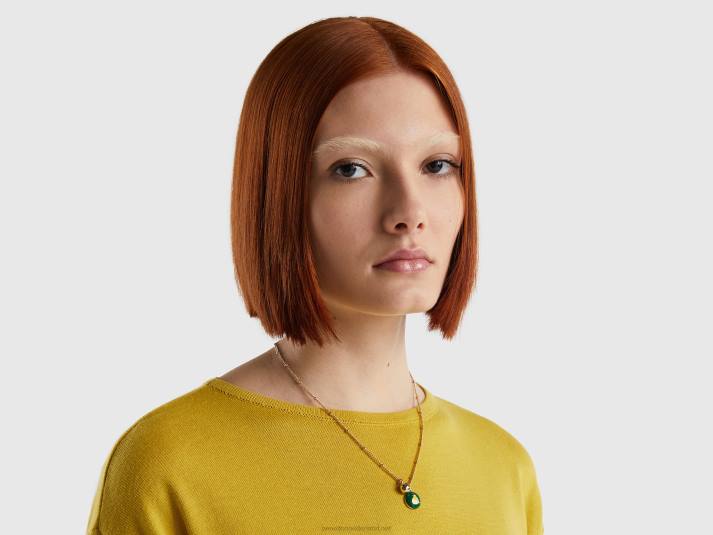 vrouwen Benetton collier met groene peer hanger groente 4R62742
