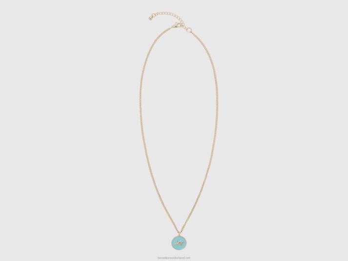 vrouwen Benetton collier met hemelsblauwe hanger hemelsblauw 4R62776