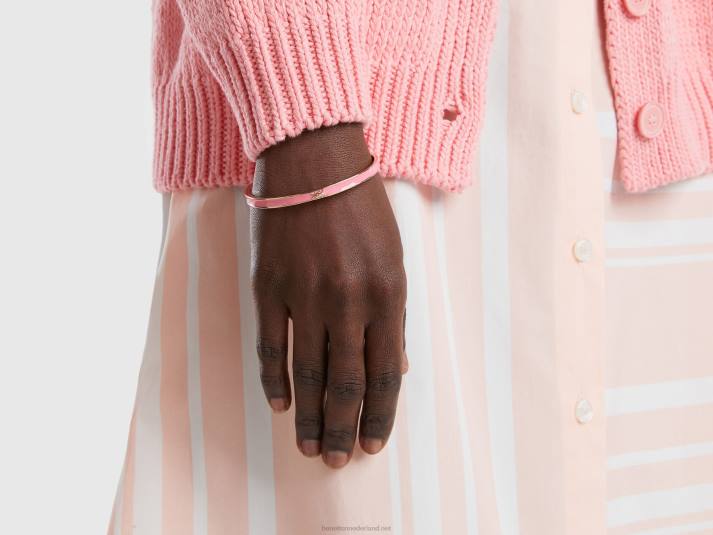 vrouwen Benetton dunne roze bangle armband roze 4R62753