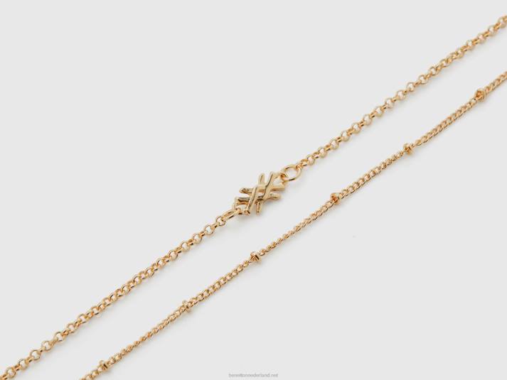 vrouwen Benetton gouden collier met dubbele ketting goud 4R62709