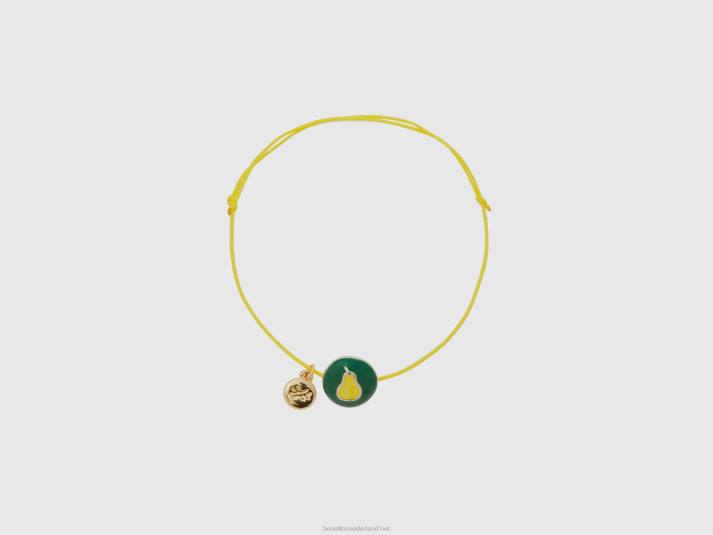 vrouwen Benetton groene armband met peer hanger groente 4R62808