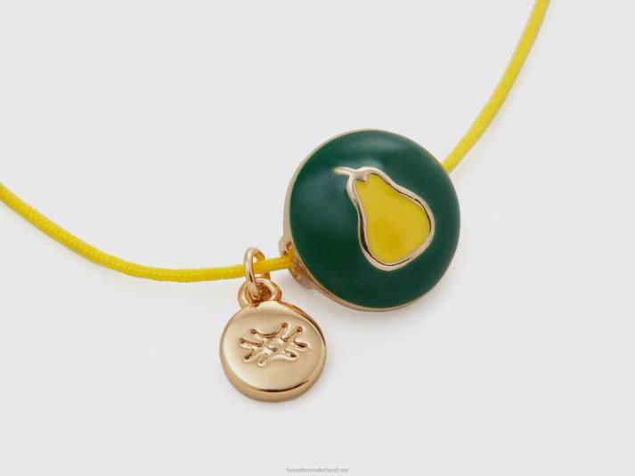 vrouwen Benetton groene armband met peer hanger groente 4R62808