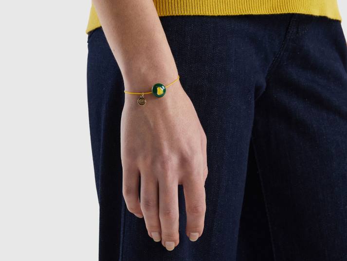 vrouwen Benetton groene armband met peer hanger groente 4R62808