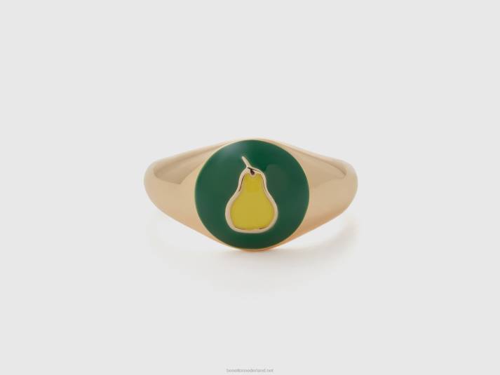 vrouwen Benetton groene ring met peer motief groente 4R62829