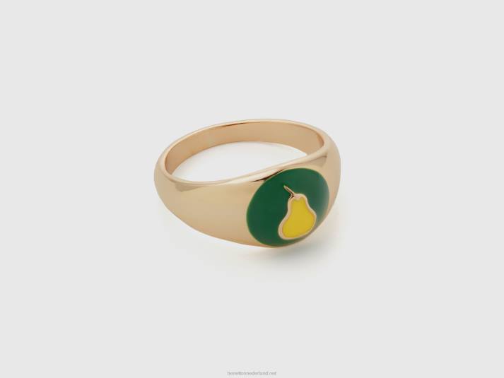 vrouwen Benetton groene ring met peer motief groente 4R62829