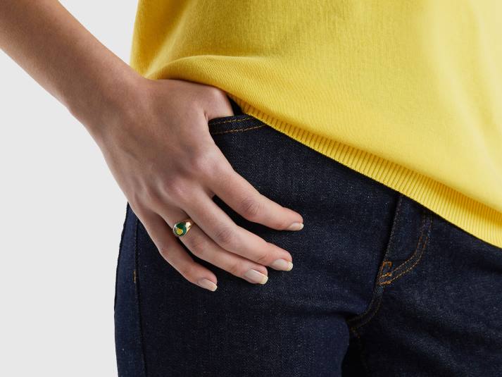 vrouwen Benetton groene ring met peer motief groente 4R62829