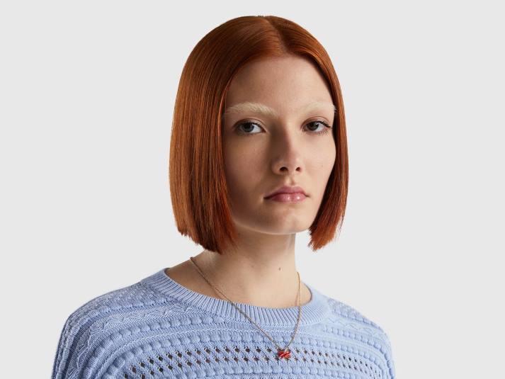 vrouwen Benetton halsketting met aardbeirood logo hanger aardbei 4R62719