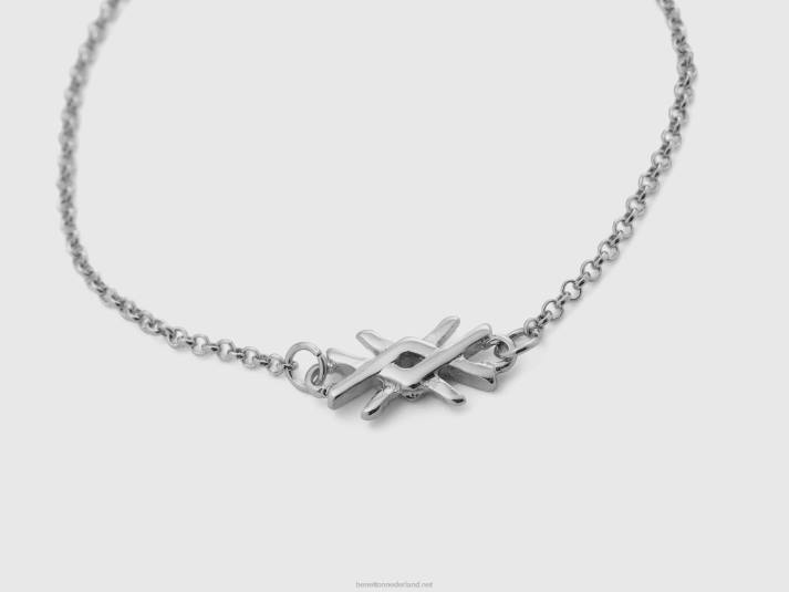 vrouwen Benetton zilveren armband met bedel en logo zilver 4R62840