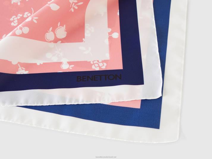 vrouwen Benetton foulard met roze patroon roze 4R62881