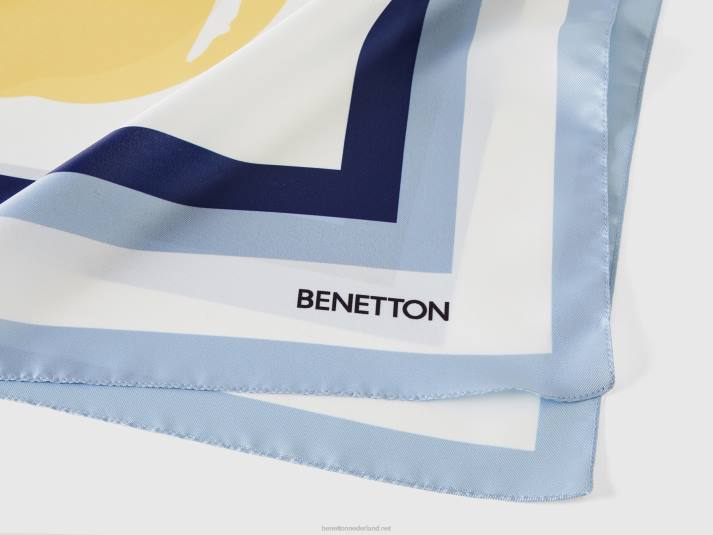 vrouwen Benetton gele foulard met kersenprint veelkleurig 4R62804