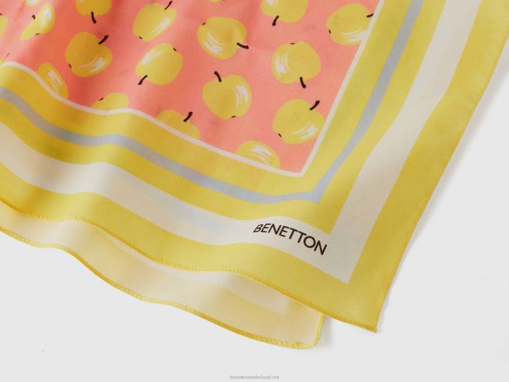 vrouwen Benetton roze bandana met appelpatroon roze 4R62882