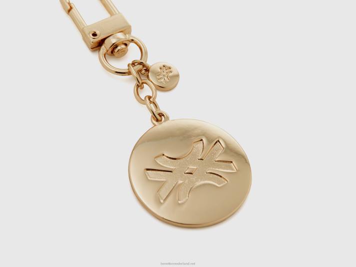 vrouwen Benetton gouden sleutelhanger met hanger goud 4R62837