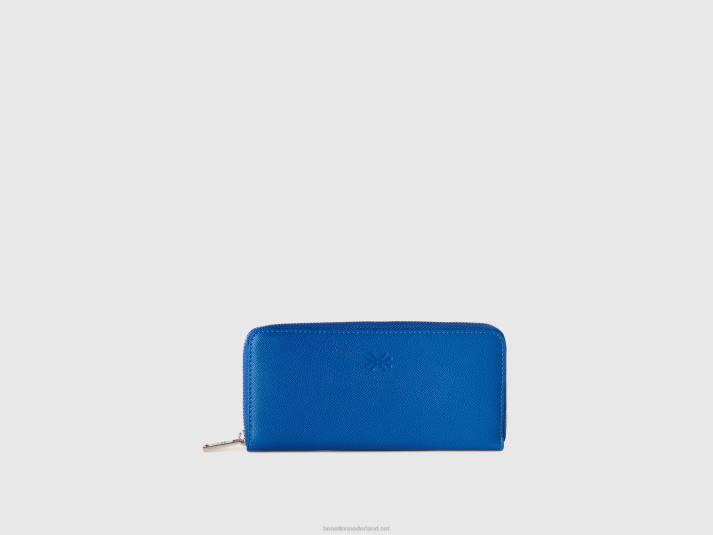 vrouwen Benetton grote portemonnee met ritssluiting helderblauw 4R62726