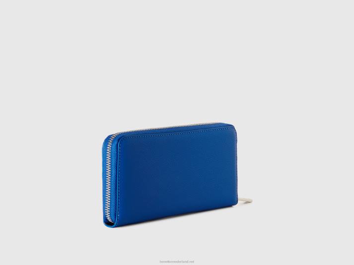 vrouwen Benetton grote portemonnee met ritssluiting helderblauw 4R62726