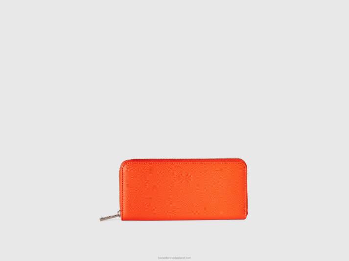 vrouwen Benetton grote portemonnee met ritssluiting rood 4R62843