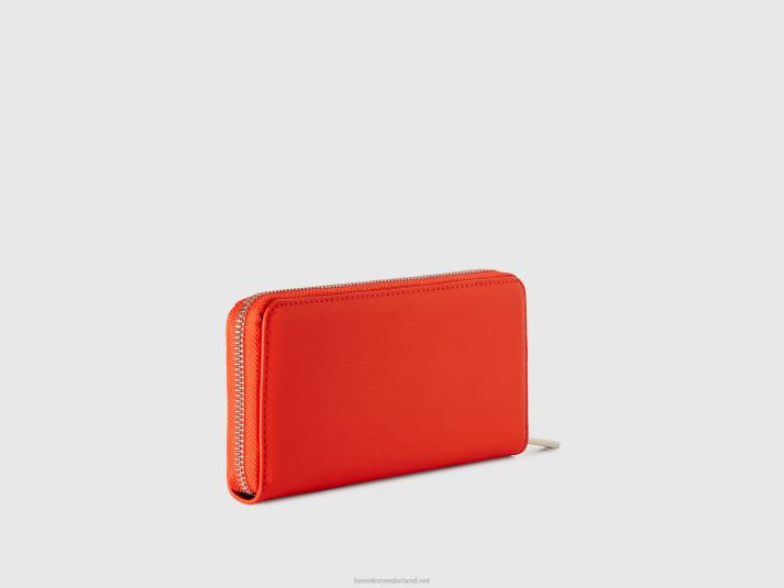 vrouwen Benetton grote portemonnee met ritssluiting rood 4R62843