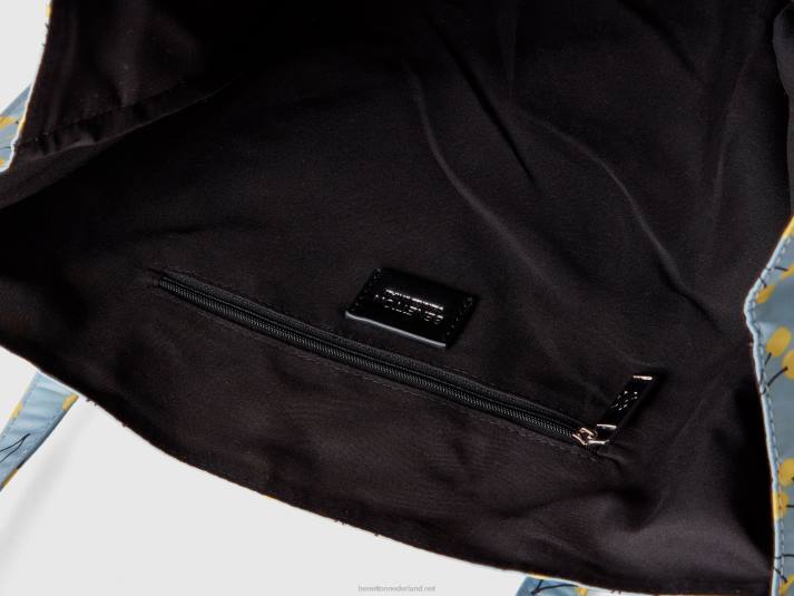 vrouwen Benetton hemelsblauwe kersen boodschappentas hemelsblauw 4R62802