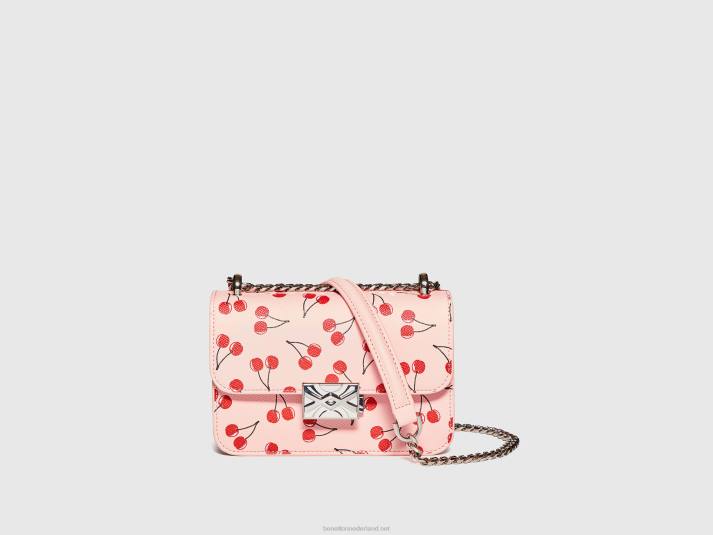 vrouwen Benetton klein roze tasje met kersen roze 4R62879