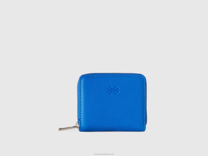 vrouwen Benetton kleine portemonnee met ritssluiting helderblauw 4R62875