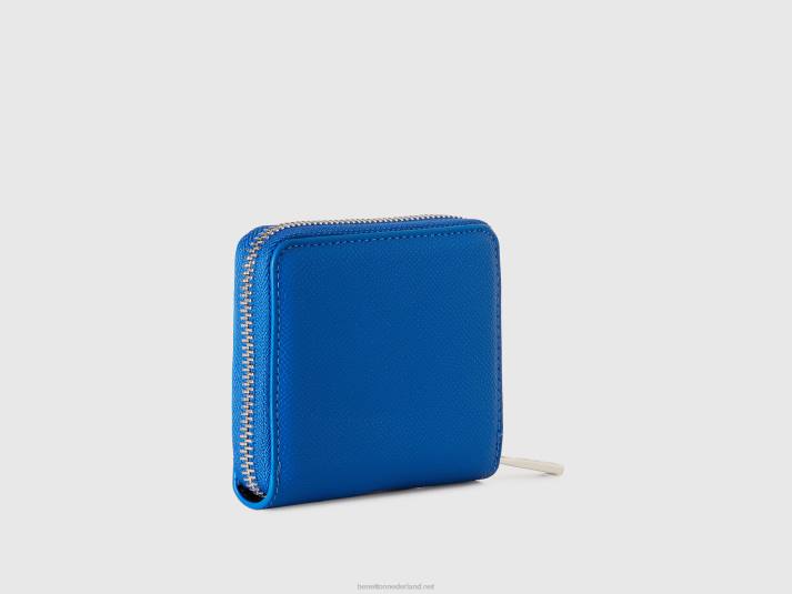 vrouwen Benetton kleine portemonnee met ritssluiting helderblauw 4R62875