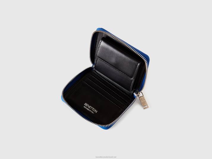 vrouwen Benetton kleine portemonnee met ritssluiting helderblauw 4R62875