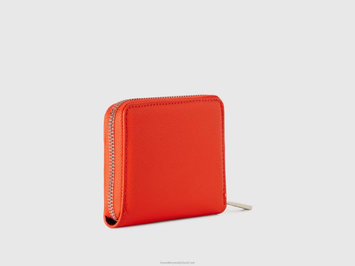 vrouwen Benetton kleine portemonnee met ritssluiting rood 4R62847